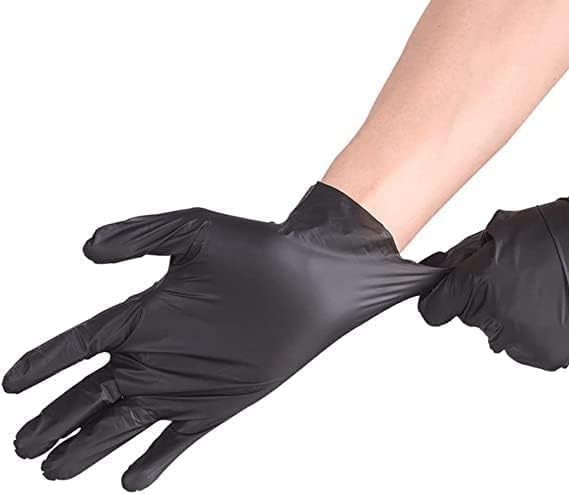 Siyecao Crne nitrilne rukavice za jednokratnu upotrebu, 6 Mil nesterilne rukavice, teške uslove rada, mehaničari,