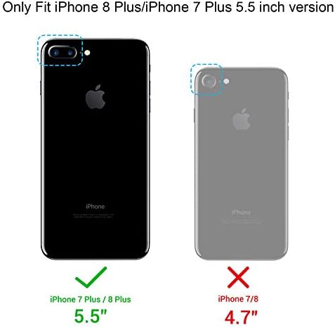 J.WEST iPhone 8 Plus Case / iPhone 7 Plus futrola, Slatka ultra tanka [Tinfoil serija] Makaronska boja Bling