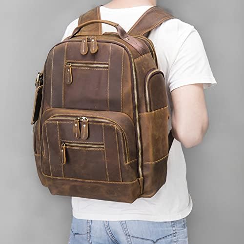BOSTANTEN kožni ruksak za muškarce, ruksak za Laptop od 15,6 inča torba za poslovna putovanja velikog kapaciteta