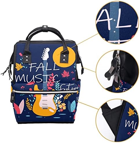 Guerotkr putnički ruksak, ruksak za torbu za pelenu, ruksak pelena, glazba gitara mjesec cvijet