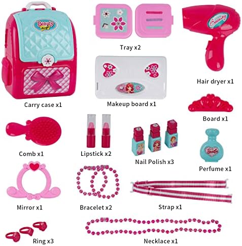 Ženska kozmetička torba ruksak igračka, komplet šminke za djevojčice, Pretend Makeup Accessories kozmetički
