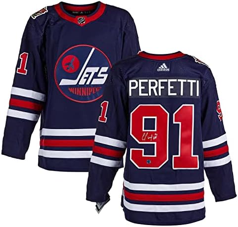Cole Perfetti Winnipeg Jets potpisao je Blue Heritage Adidas Jersey - autogramirani NHL dresovi