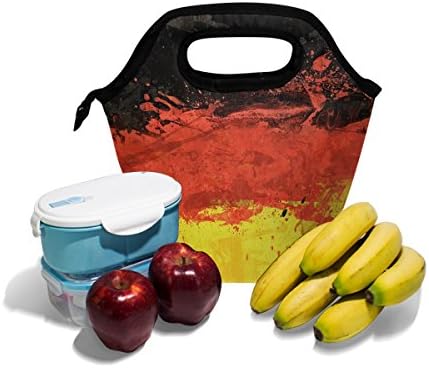 Vipsk torba za ručak za odrasle / muškarce/žene/djecu, crna crvena žuta pigmentna grafita kutija za ručak,