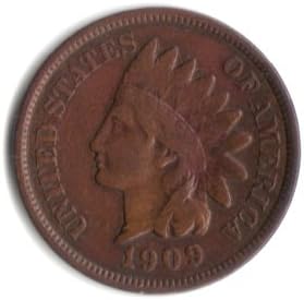 1909 američkog indijanskog centra / novčića za peni