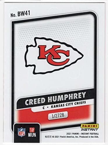 Creed Humphrey RC 2021 Panini Instant Crno-bijela / 2728 Rookie BW-41 Šefovi NFL