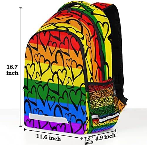 CFPolarna ljubav Heart Rainbow Rack Rack Rapkani sa školskim ruksak za prijenosnog pretinca za žene Muškarci