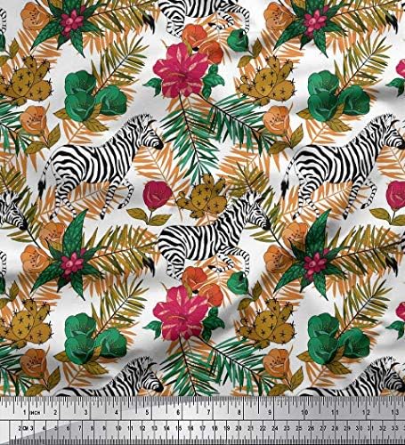 Soimoi pamučna Jersey tkanina tropsko lišće & amp; Zebra tkanina sa životinjskim printom po dvorištu širine
