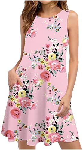2023 haljine za žene cvjetni Print Boho Sundress ljetna plaža bez rukava Casual haljine Tank haljine sa