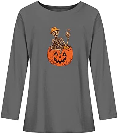 Saxigol Beautiful Halloween Plus majice Dame College s dugim rukavima Soft Crewneck Majica tanke udobne