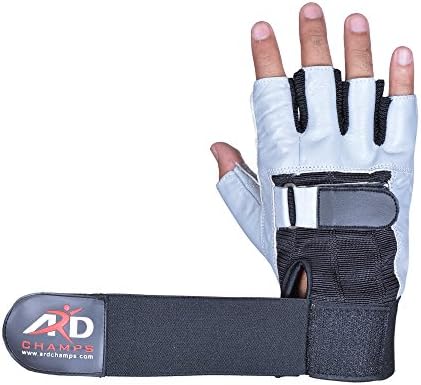 ARD rukavice za dizanje tegova za teretane kožna podstavljena Palma siva