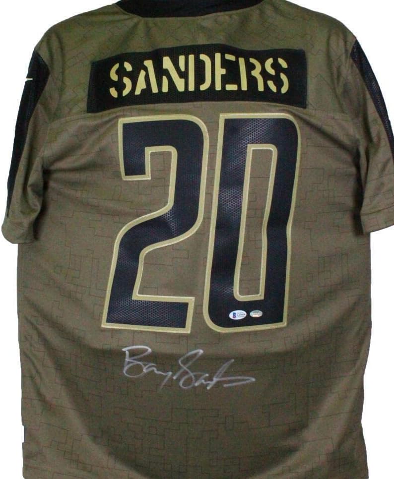 Barry Sanders Lions potpisao je Nike Salute za uslugu Limited igrača JSY-BA Holo - autogramirani NFL dresovi