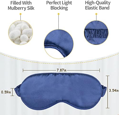 Cosysilk premium 22m mulberry silk maska ​​za spavanje očiju - elastični remen | Čista svilena punila i