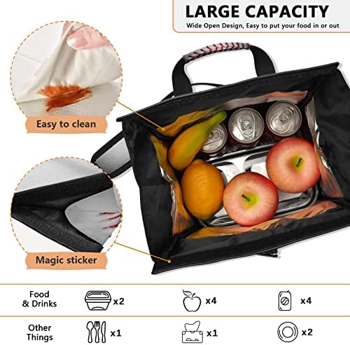 Alaza torba za ručak za žene izolovana, Bejzbol čipkasta kutija za ručak za višekratnu upotrebu sa naramenicom