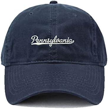 Muške bejzbol kapice Pennsylvania - PA vezeni kat oprao pamučni šešir