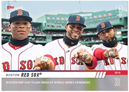 2019 TOPPS sada Baseball 67 Xander Bogaerts / Rafeel Devers / Eduardo Nunez; Boston Red Sox Flash prstenovi