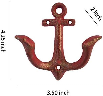 Kuka za sidro od livenog željeza - ukrasni metalni zidni vešalica ili nosač kaputa / držač za ključeve