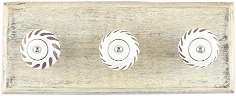 Indijanchelf slatke zidne kuke | Hardver za kuku od bijelog kaputa | Drvene kuke | Etthed cvjetni trostruki kaput | Regali za teške kapute [10.16 cm]