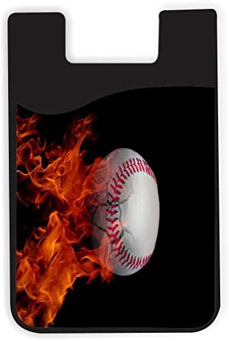 Fire bejzbol dizajn - Silikonska 3M ljepljiva kreditna kartica Novčanica Novčanica za telefon iPhone / Galaxy