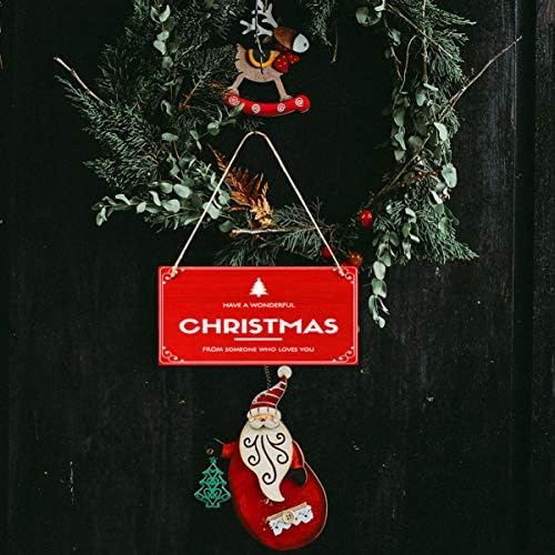 Cabilock Rotidy Decor 2pcs Merry Božićni znak Drveni božićni znak Božićno pismo potpisuje božićno drvce