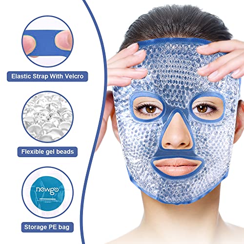 NEWGO Gel maska za lice hladno pakovanje za višekratnu upotrebu, Gel maska za oči vruća hladna terapija