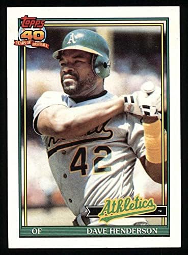 1991 TOPPS 144 Dave Henderson Oakland Athletics NM / MT atletika
