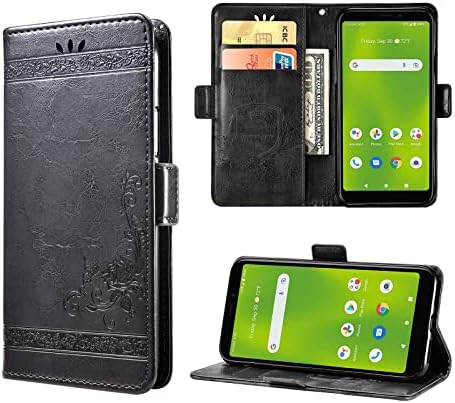 Envibe slučaj za kriket debi Smart, PU Koža kriket debi Smart Wallet Case Flip telefon poklopac sa utor