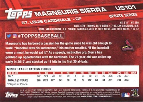 2017 Ažuriraj serija # US101 Magneuris Sierra St. Louis Cardinals Baseball Rookie Card