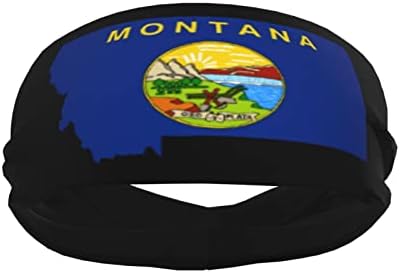 yruoout Zastava karta Montana traka za glavu za muškarce žene sportske trake za znoj trake za glavu za fitnes