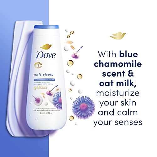 Dove Body Wash antistres Blue Chamomile & amp ;Oat Milk 4 računati za obnovljenu, zdravog izgleda kože hidratantna