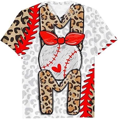 Crewneck Spandex Bluuses Ladies rukava boja Blok Leopard Baseball Mama Track Atletic Majke Dan vrha tinejdžerke